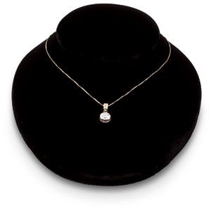 Black Velvet Necklace Bust- Flat
