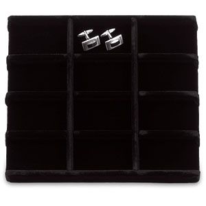 Black Velvet 12 Compartment Half Size Tray Insert