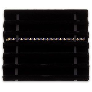 Black Velvet 6 Slot Half Size Tray Insert