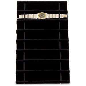 Black Velvet 8 Bracelet / Watch Full Size Pad with Elastic Straps