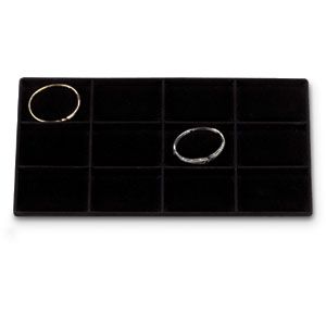 Black Flocked 12 Compartment Full Size Tray Insert