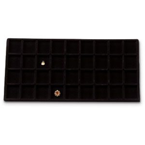 Black Flocked 36 Compartment Full Size Tray Insert