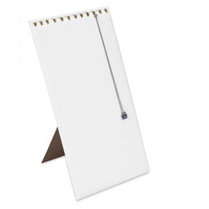 White Leatherette 12 Hook Vertical Pad with Easel