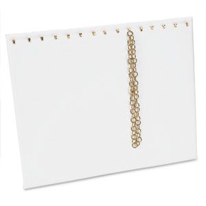 White Leatherette 15 Hook Horizontal Pad with Easel