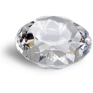 Diamond Cut Crystal with Flat Base