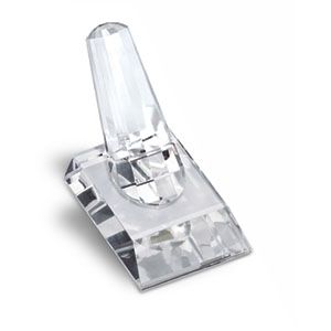 Faceted Glass Ring Finger on Rectangle Base