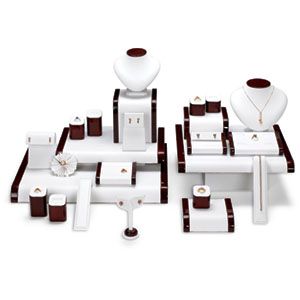 White Leatherette Small Platform with Cherrywood Trim