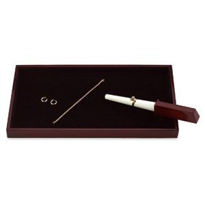 Cherry Wood Tray with Black Velvet Interior