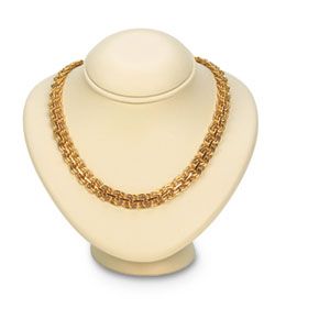 Small Beige Leatherette Neckform