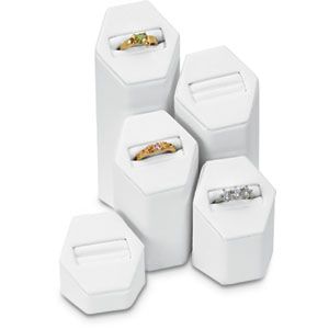 White Leatherette Ring Pedestals
