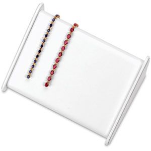 White Leatherette Bracelet Ramp Angled Display