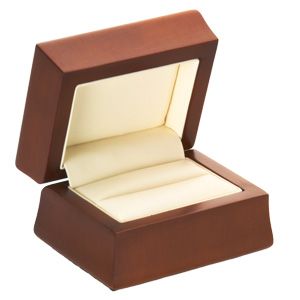 Amber Wood Double Ring Box