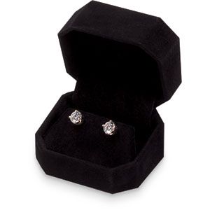 Clip-Corner Black Flap Earring Box