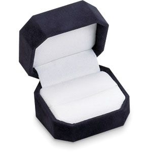Clip-Corner Navy Ring Box