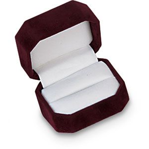 Clip-Corner Burgundy Ring Box