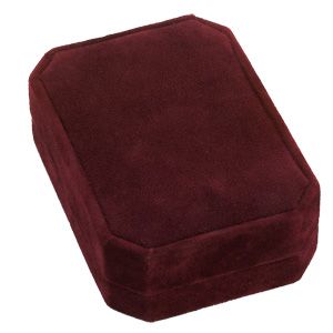 Clip-Corner Burgundy Earring/Pendant Box