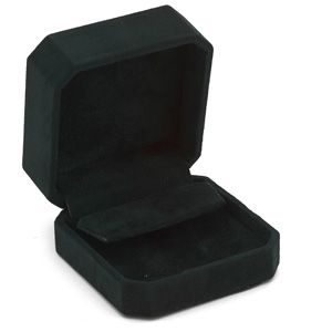Clip-Corner Hunter Green Drop Earring Box