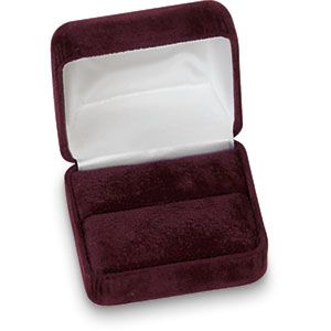 Soft-Suede Claret Single Ring Box