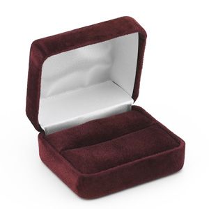 Soft-Suede Claret Double Ring Box