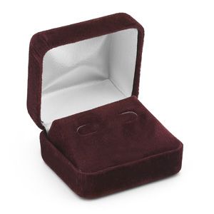 Soft-Suede Claret Stud Earring Box