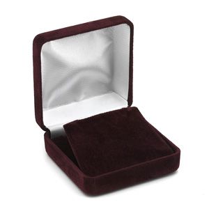 Soft-Suede Claret Pendant or Earring Box