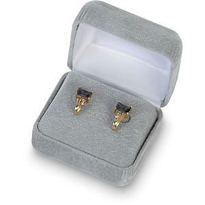 Soft-Suede Platinum Stud Earring Box