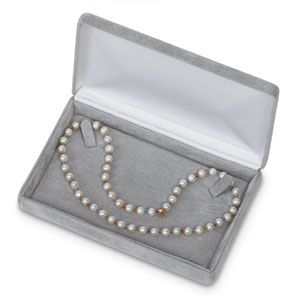 Soft-Suede Platinum Necklace Box