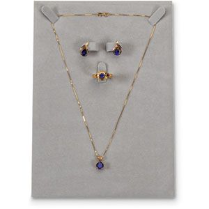 Gray Soft-Suede Portable Earring, Ring, Necklace Pad (Pack of 10)