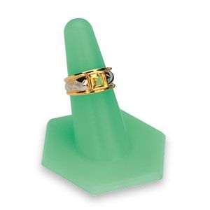 Green Frost Hexagon Ring Translucent Display