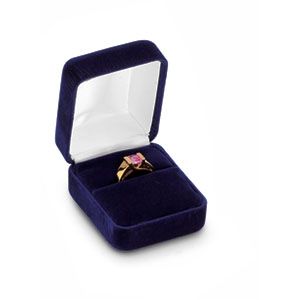 Blue Velvet Single Ring Box