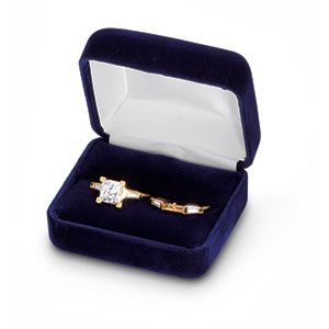 Blue Velvet Double Ring Box