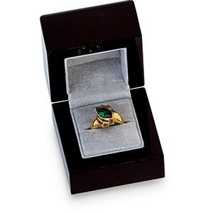 Black Lacquered Wood Single Ring Box