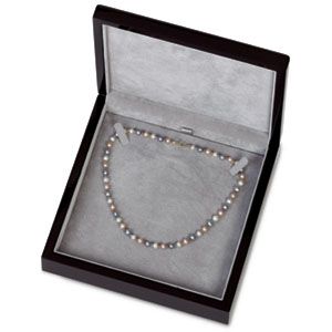 Black Lacquered Wood Necklace Box