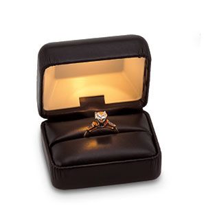 Black Leatherette Lighted Ring Box