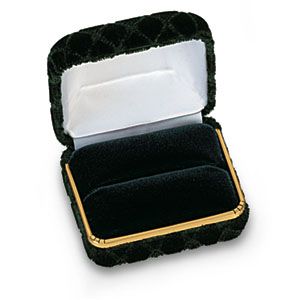 Quilted Velvet Green Single / Double Ring Box