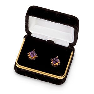 Quilted Velvet Black Earring Box