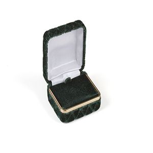 Quilted Velvet Green Earring Box