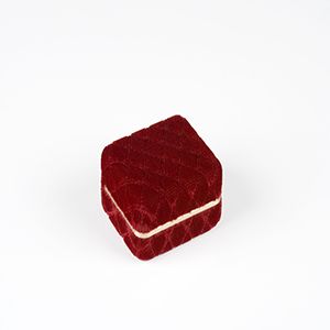 Quilted Velvet Red Earring Box