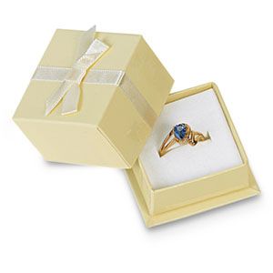 Beige Small Ring or Earring No-Wrap Gift Box