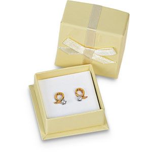 Beige Earring No-Wrap Gift Box