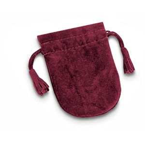 Burgundy Soft Suede Pouches With Tassel