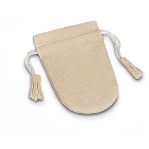 Ivory Soft Suede Pouches With Tassel
