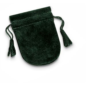 Hunter Green Soft Suede Pouches With Tassel