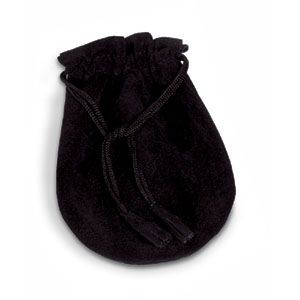 Black Soft Suede Pouch With Tassel