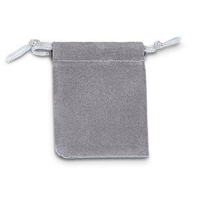 Grey Velour Pouch