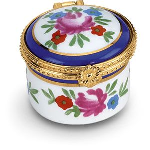 Round Porcelain Hinged Box