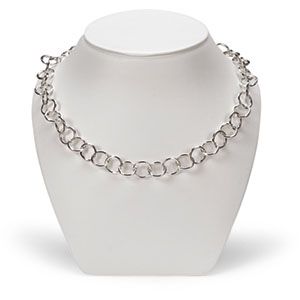 White Leatherette Bust Neckform 