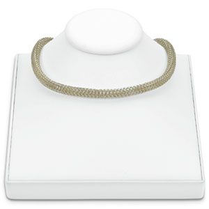 White Leatherette Square Neckform