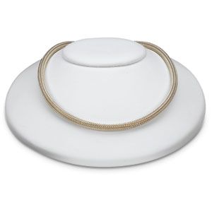 White Leatherette Oval Choker Neckform