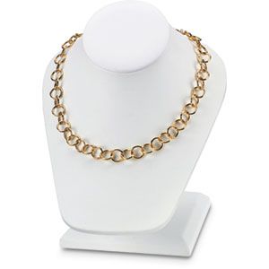 White Leatherette Necklace or Chain Form 